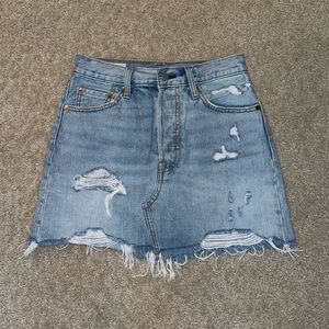 Levi’s Distressed Denim Skirt